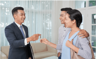 licensed property agent meeting customers