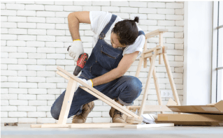 Maintenance team working on carpentry